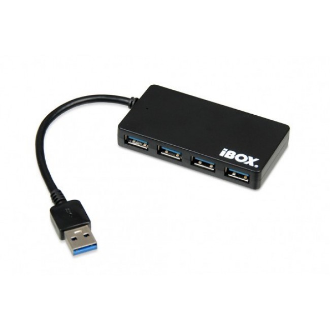 iBox IUH3F56 interface hub USB 3.2 Gen 1 (3.1 Gen 1) Type-A 5000 Mbit/s Black