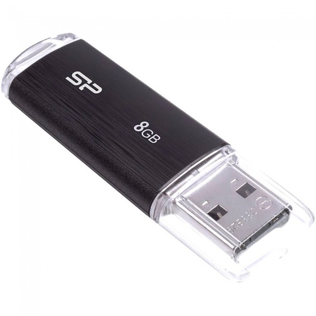 SILICON POWER Ultima U02 Pendrive USB flash drive 8 GB USB 2.0 (SP008GBUF2U02V1K) Black