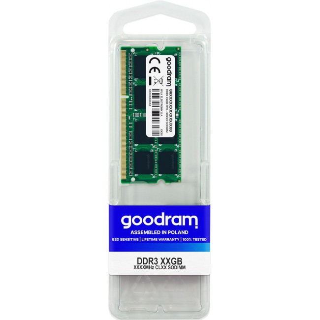 Goodram GR1600S364L11/8G memory module 8 GB 1 x 8 GB DDR3 1600 MHz Goodram GR1600S364L11/8G memory module 8 GB 1 x 8 GB DDR3 1600 MHz