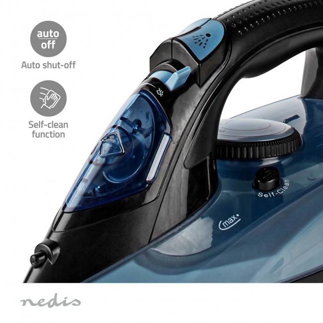 Nedis IRON2000 iron Dry iron Ceramic soleplate 2600 W Blue Nedis IRON2000 iron Dry iron Ceramic soleplate 2600 W Blue