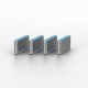 Lindy USB Type C Port Blocker Key - Pack of 4 Blockers, Blue