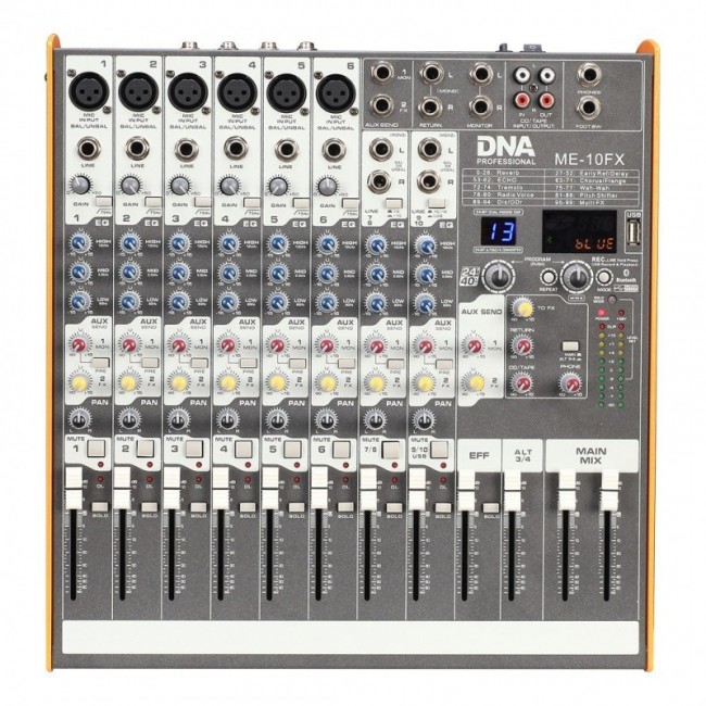 DNA ME-10FX audio mixer - 10 channel USB Bluetooth DNA ME-10FX audio mixer - 10 channel USB Bluetooth