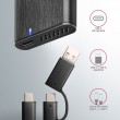 Axagon EEM2-SB2 External USB-C 3.2 Gen 2 metal box for M.2 NVMe & SATA SSD disks. Screwless