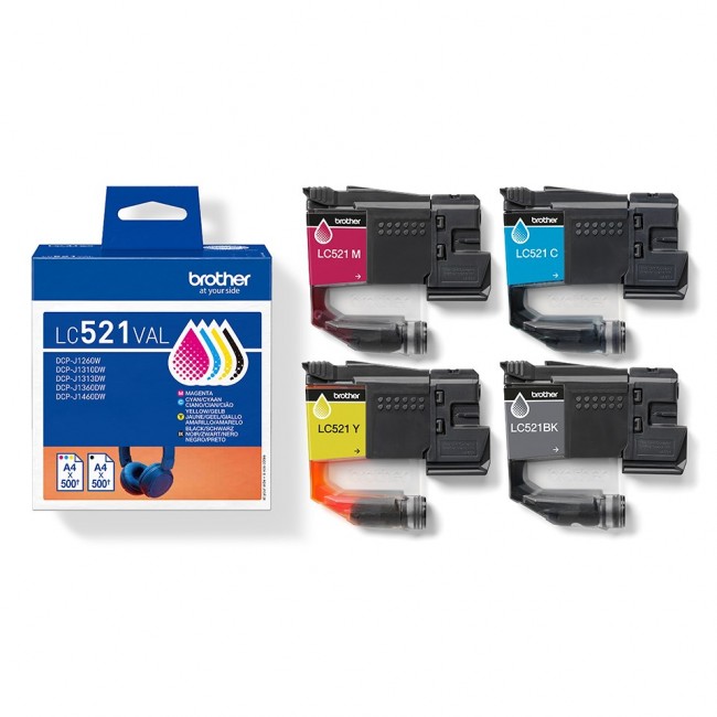 Brother LC521VAL Genuine Ink Cartridge Value Pack