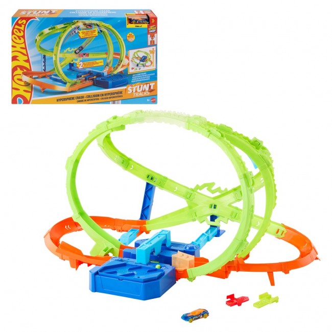 Hot Wheels Stunt Tracks Hypersphere Crash with 1 Die-Cast Car in 1:64 Scale Hot Wheels Stunt Tracks Hypersphere Crash with 1 Die-Cast Car in 1:64 Scale