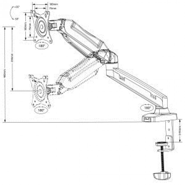 Maclean MC-860 monitor mount / stand 68.6 cm (27