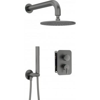 Concealed shower set with mixer box - with overhead shower