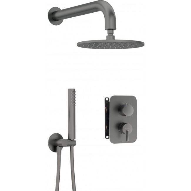 Concealed shower set with mixer box - with overhead shower Concealed shower set with mixer box - with overhead shower