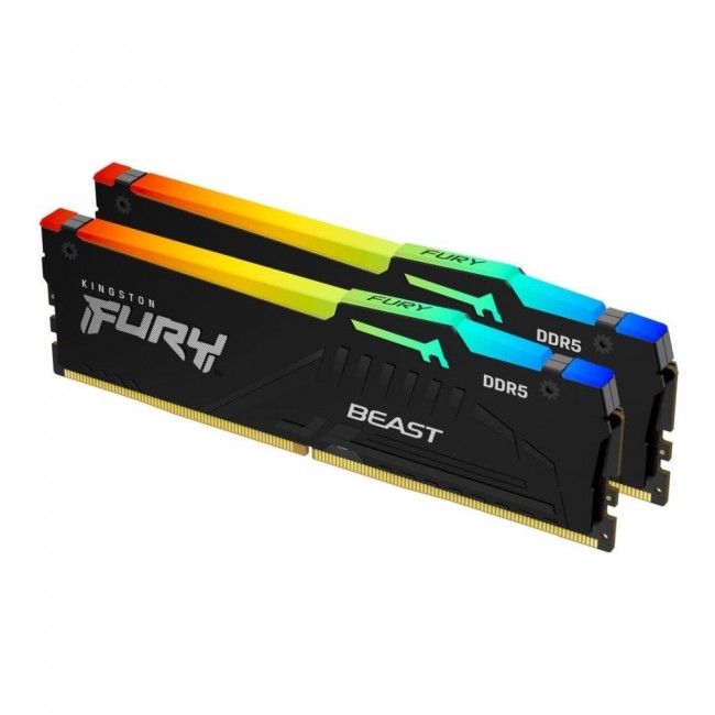 Kingston Technology FURY Beast 16GB 5200MT/s DDR5 CL40 DIMM (Kit of 2) RGB Kingston Technology FURY Beast 16GB 5200MT/s DDR5 CL40 DIMM (Kit of 2) RGB