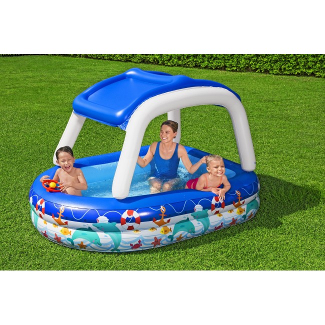 Inflatable pool+canopy 213x155x132 B54370