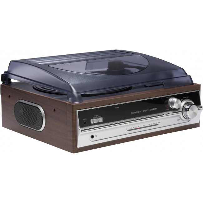 Denver VPR-190MK2 Retro Turntable with Radio and Built-in Speakers