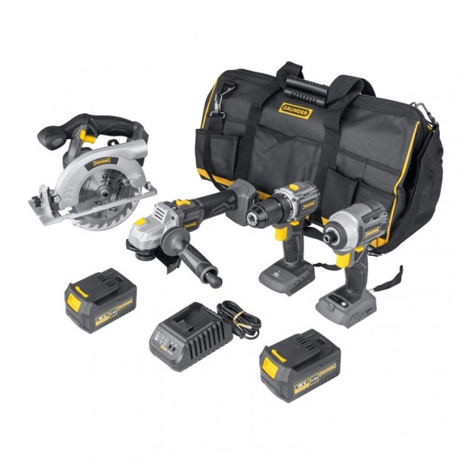 TOOL SET 4 TOOLS 2X4AH 18V