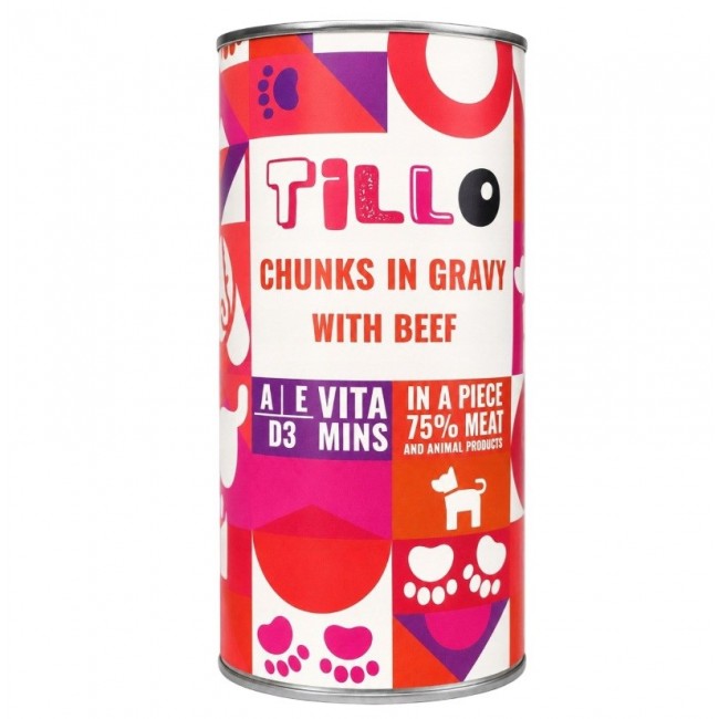 TILLO Chunks in gravy Beef - wet dog food - 1250g TILLO Chunks in gravy Beef - wet dog food - 1250g