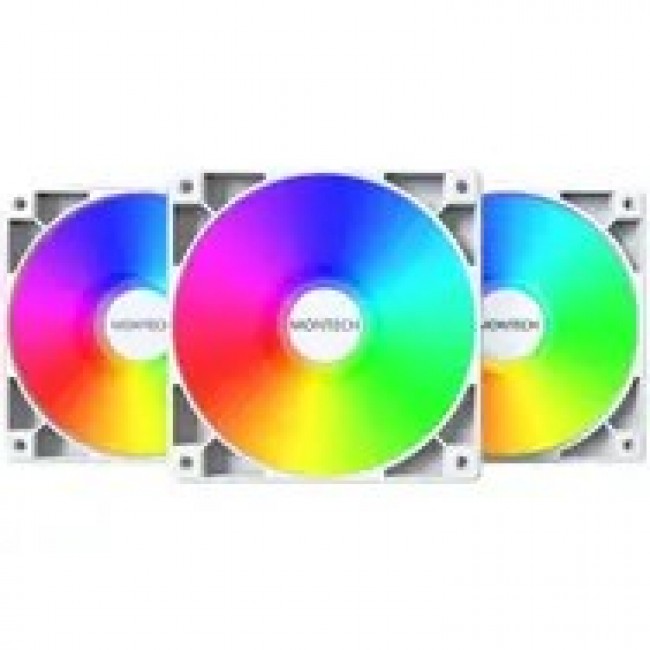 Fan Montech GF120 PWM ARGB, 3 pcs - 120mm, white