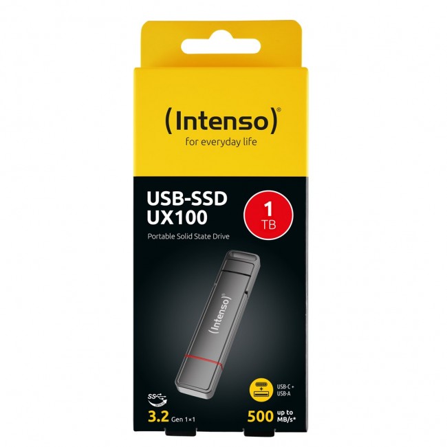 Intenso 3850460 external solid state drive 1 TB USB Type-A / USB Type-C 3.2 Gen 1 (3.1 Gen 1) Anthracite