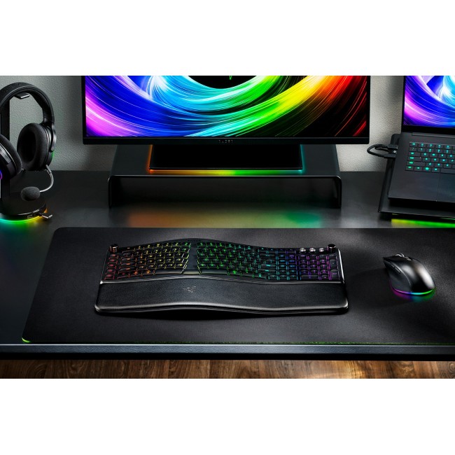 Razer Pro Type Ergo keyboard Universal USB + RF Wireless + Bluetooth QWERTY US English Black
