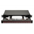 Equip 24-Port Fiber Optic Splice Box, LC Duplex, OM4, 1U, Equipped, Black