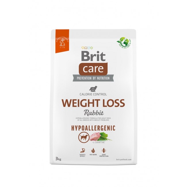 BRIT Care Hypoallergenic Adult Weight Loss Rabbit - dry dog food - 3 kg