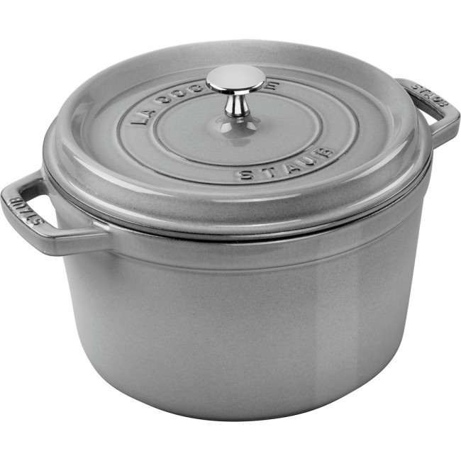 Staub Round Cast Iron Pot - 4.8 ltr, Graphite Staub Round Cast Iron Pot - 4.8 ltr, Graphite