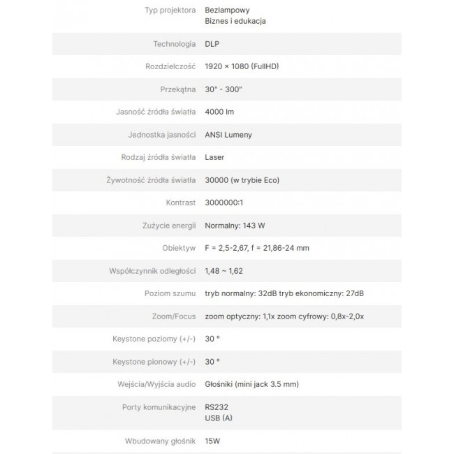 Viewsonic LSD400HD data projector Standard throw projector 4000 ANSI lumens DLP 1080p (1920x1080) White