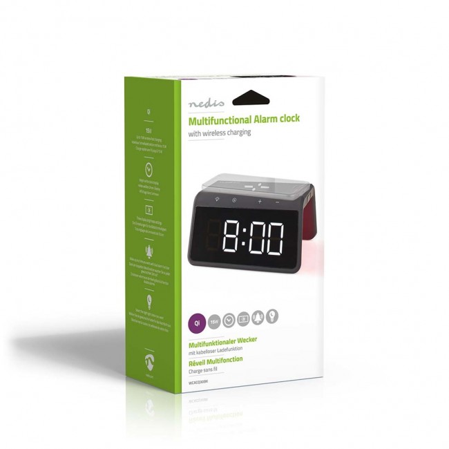 Nedis WCACQ30BK alarm clock Digital alarm clock Black