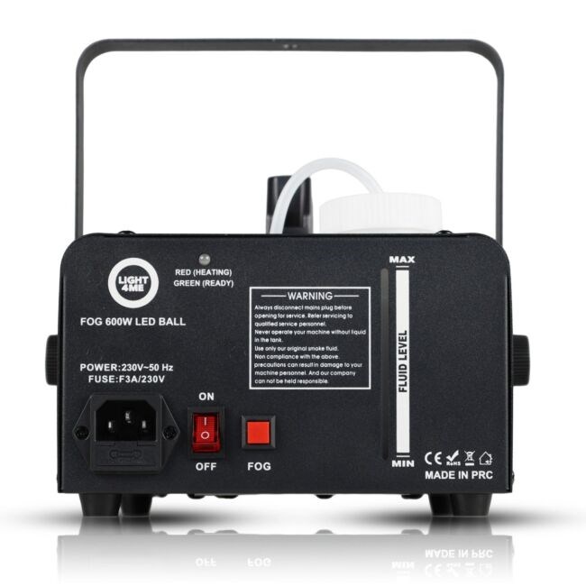 LIGHT4ME Fog 600W LED Ball - smoke and fog machine with backlit smoke effect + disco ball