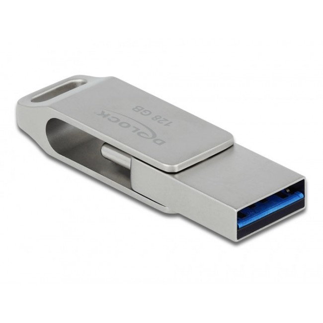 DeLOCK USB 5 Gbps USB-C + Type-A Memory Stick 128 GB - Metal Housing