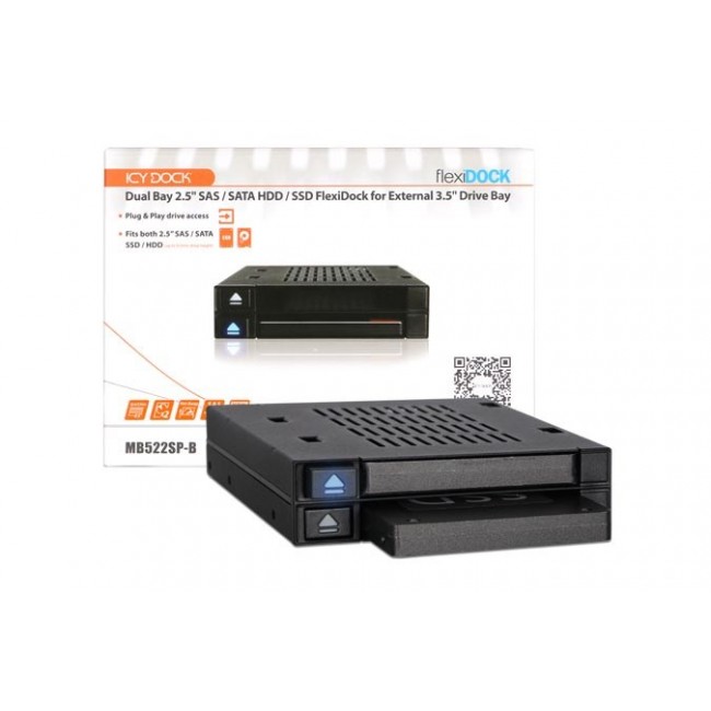 Icy Dock MB522SP-B storage drive docking station Black