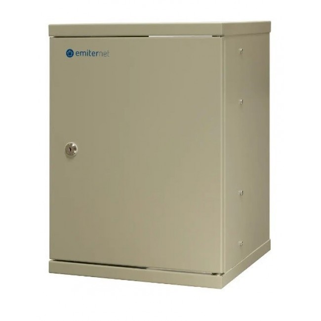 EMITERNET Single hanging cabinet 10'' 9U, sheet metal door, 325 330x445mm (width/depth/height) EM/SOHO-B-9U