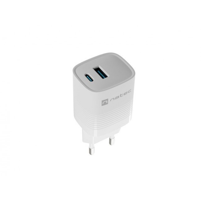 NATEC RIBERA GAN CHARGER 1X USB-A + 1X USB-C 30W WHITE NATEC RIBERA GAN CHARGER 1X USB-A + 1X USB-C 30W WHITE