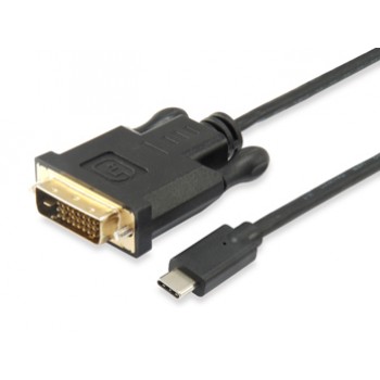 Equip Adapter USB-C - DVI-D (24+1) 1920x1200/60Hz 1.80m sw Polybeutel
