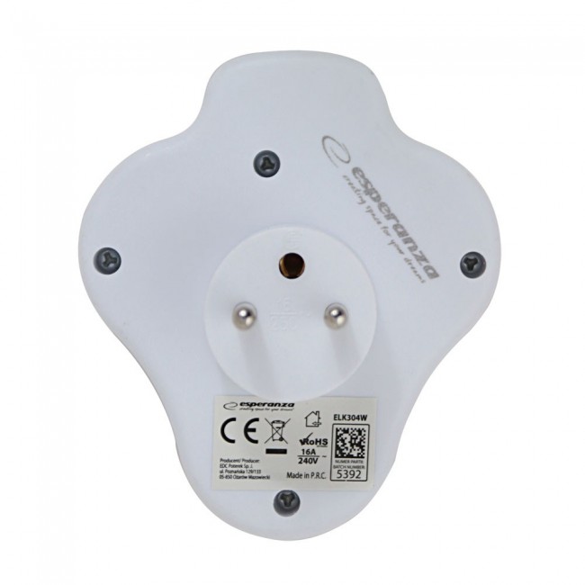 Esperanza ELK304W Electrical Splitter 3 sockets switch White
