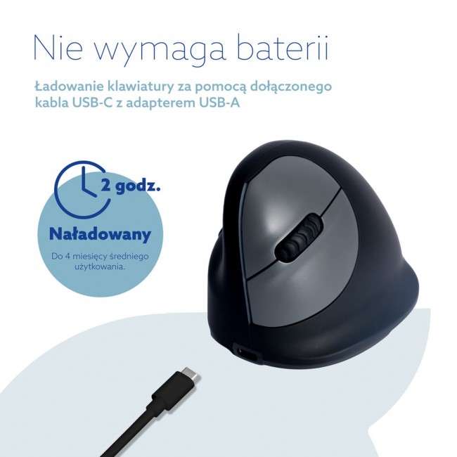 R-Go HE ergonomic mouse left Bluetooth black/silve