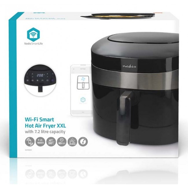 Nedis KAAF180BKW fryer Single 7.2 L Stand-alone 1800 W Hot air fryer Black
