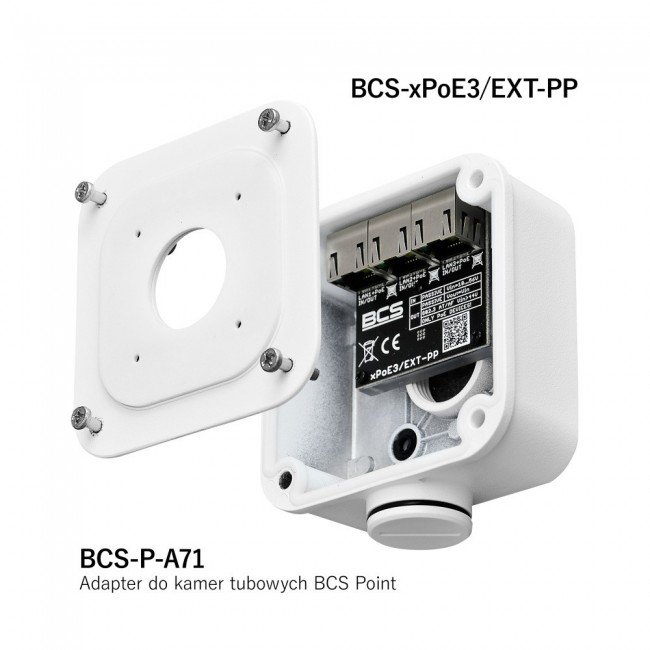BCS BCS-XPOE3/EXT-PP network extender Network repeater Black 10, 100 Mbit/s