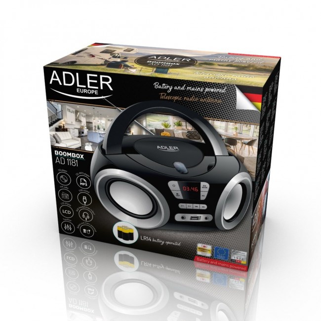 Adler AD 1181 CD player Portable CD player Black, Silver Adler AD 1181 CD player Portable CD player Black, Silver