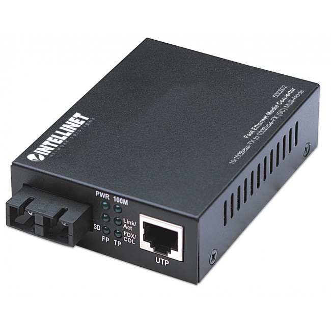 Intellinet Fast Ethernet Media Converter, 10/100Base-Tx to 100Base-Fx (SC) Multi-Mode, 2 km (1.24 mi) Intellinet Fast Ethernet Media Converter, 10/100Base-Tx to 100Base-Fx (SC) Multi-Mode, 2 km (1.24 mi)