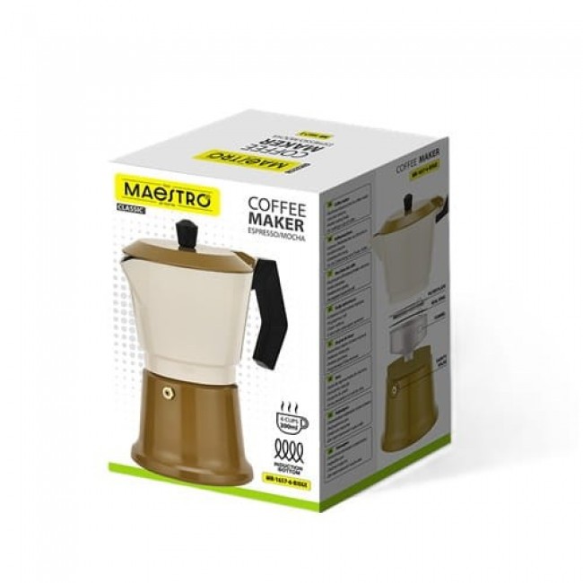 Aluminium moka pot MR-1657-6-BEIGE MAESTRO