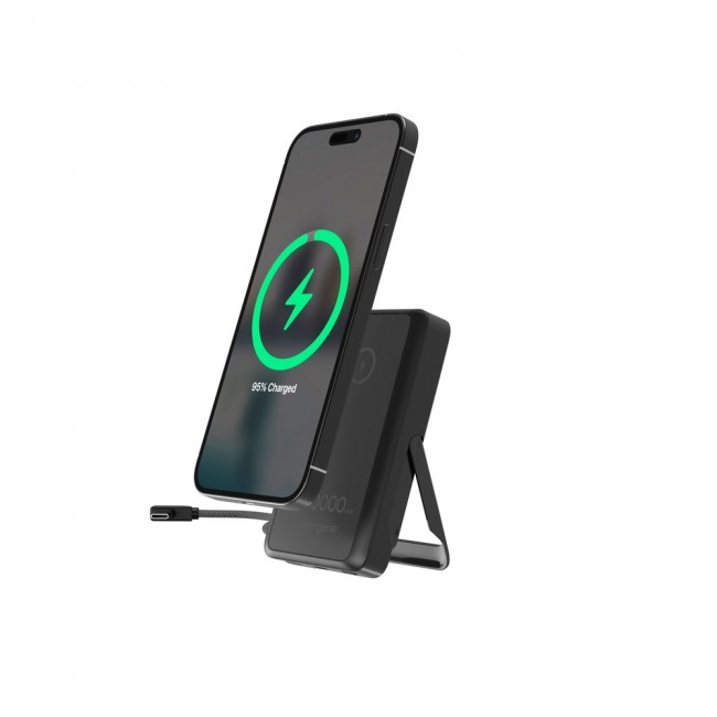 Gembird PB10-WPC15MS-01 Magnetic wireless powerbank with integrated stand, 15W, 10000 mAh, black
