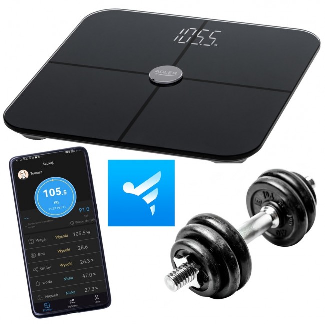 ADLER 8187b black bathroom scales