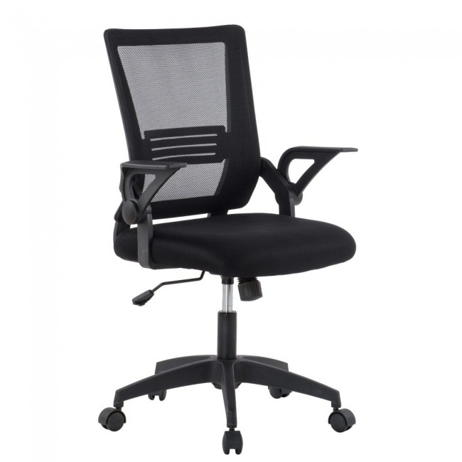 Techly Black Office chair with padded seat and net fabric back Techly Black Office chair with padded seat and net fabric back