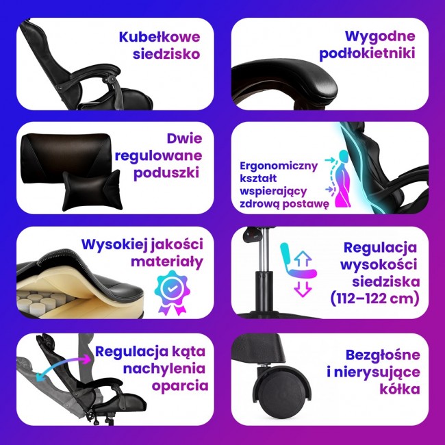 Extralink Gaming | Gaming Chair | office, rotary, bucket, black, G-524 Extralink Gaming | Gaming Chair | office, rotary, bucket, black, G-524