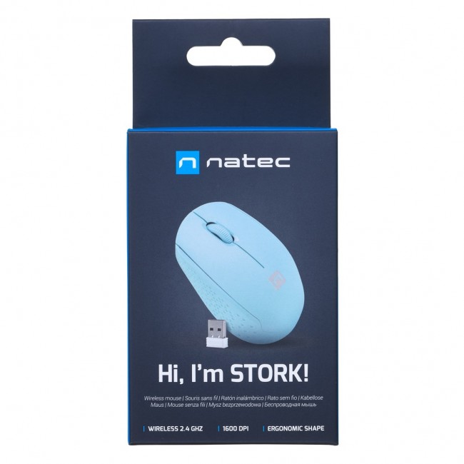NATEC STORK mouse Home Ambidextrous RF Wireless + USB Type-A Optical 1600 DPI