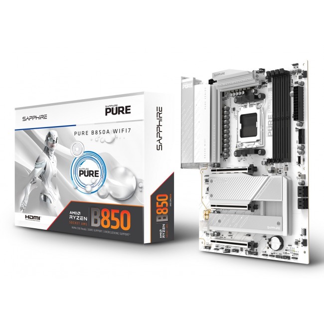 Sapphire PURE B850A WIFI 7 AMD B850 Socket AM5 ATX Sapphire PURE B850A WIFI 7 AMD B850 Socket AM5 ATX