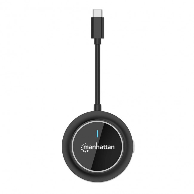Manhattan 1080p Wireless HDMI Display Adapter with USB-C Transmitter, Dongle Wirelessly Displays a Video Signal from a USB-C Device on an HDMI TV or Projector, Requires Receiver from 208420 Wireless HDMI Presentation Kit, Black