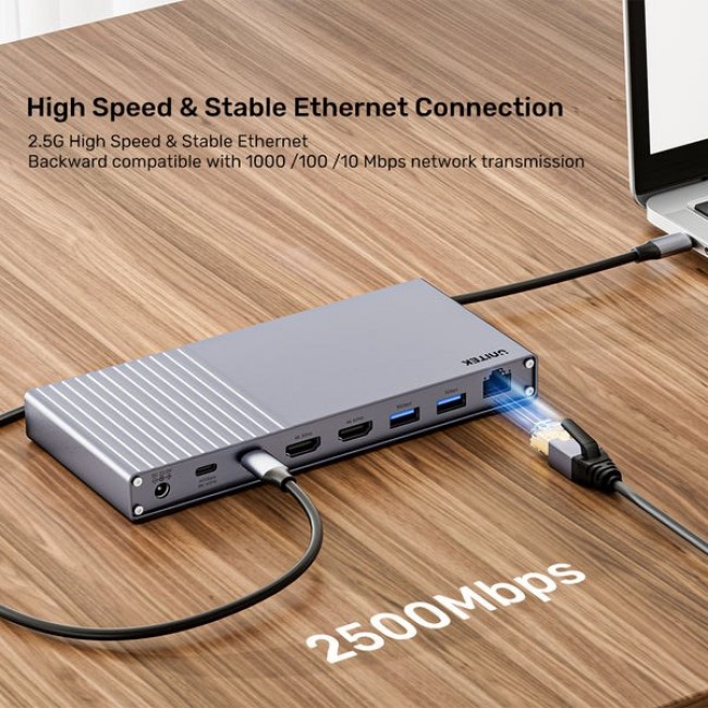 UNITEK D1117AGY01-EU laptop dock/port replicator Wired & Wireless USB4 Grey UNITEK D1117AGY01-EU laptop dock/port replicator Wired & Wireless USB4 Grey