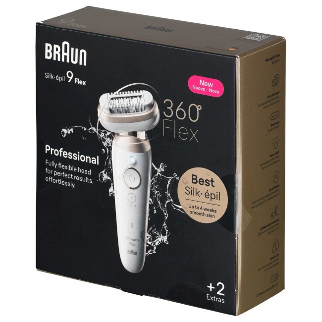 BRAUN Silk-epil 9-011 3D IPL Epilator, Wet & Dry, White, Gold