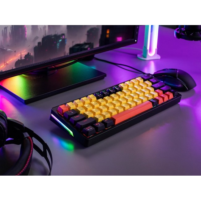 Tracer EVO2 keyboard Gaming USB + RF Wireless + Bluetooth QWERTY English Black, Orange, Yellow
