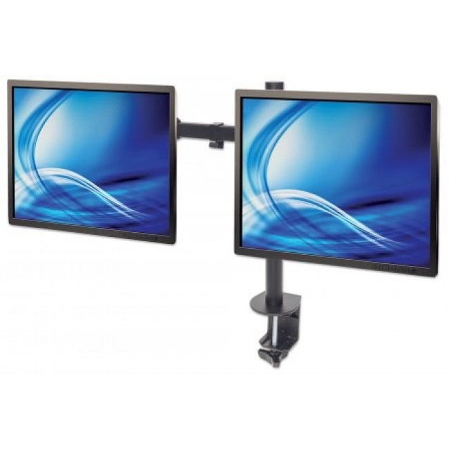 Manhattan Dual Desk Mount for TV & Monitors (Full Motion), For screens 10 Manhattan Dual Desk Mount for TV & Monitors (Full Motion), For screens 10