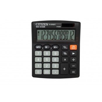 CITIZEN CALCULATOR OFFICE SDC-812NR, 12-DIGIT, 127X105MM, BLACK